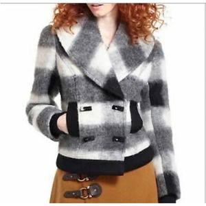 Anthropologie’s Plenty by Tracy Reese Wool‎ Cropped Jacket Black White